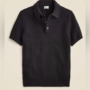 NWT J crew Short-sleeve cotton seed-stitch sweater-polo size M
